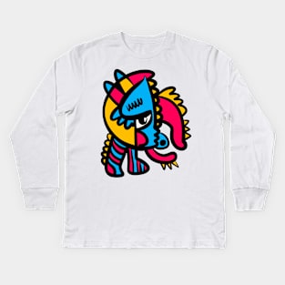 Aztec Pop Art Graffiti Creature Kids Long Sleeve T-Shirt